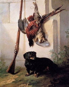Hound with Gun and Dead Game Hound with Gun and Dead Game